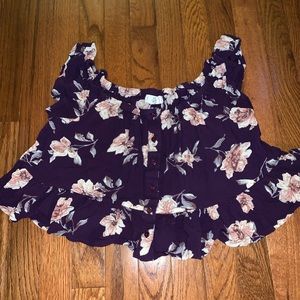 Floral purple crop top
